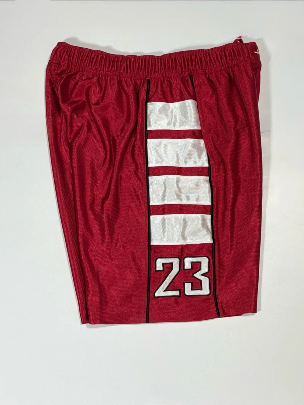 Jordan Red Men's Basketball Shorts with White Side Stripes